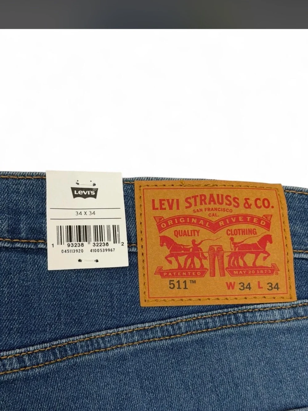 Levi's 511 Slim Fit Men's Jeans NWT Medium Wash Flex Advanced Stretch 34x34